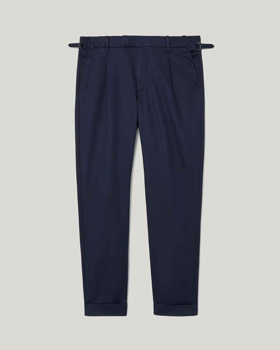 Pleated Chino, Navy, hi-res